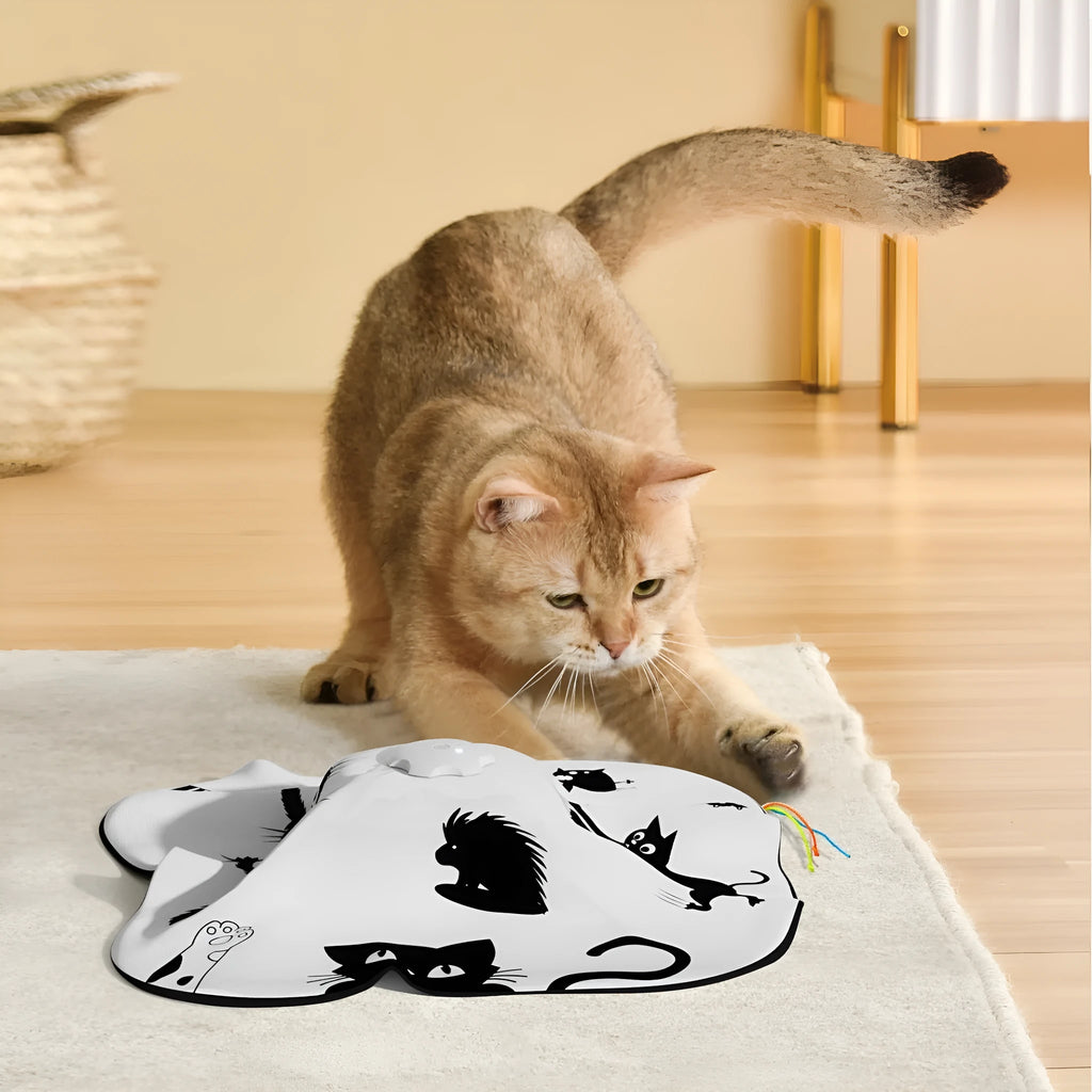 Automatic cat teaser toy with self-play wand in picture colour, dimensions 19.8 x 11.5 x 19.5cm