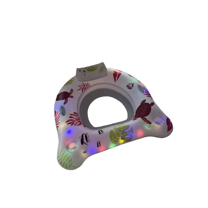 White U-shaped inflatable pool float with luminous elements