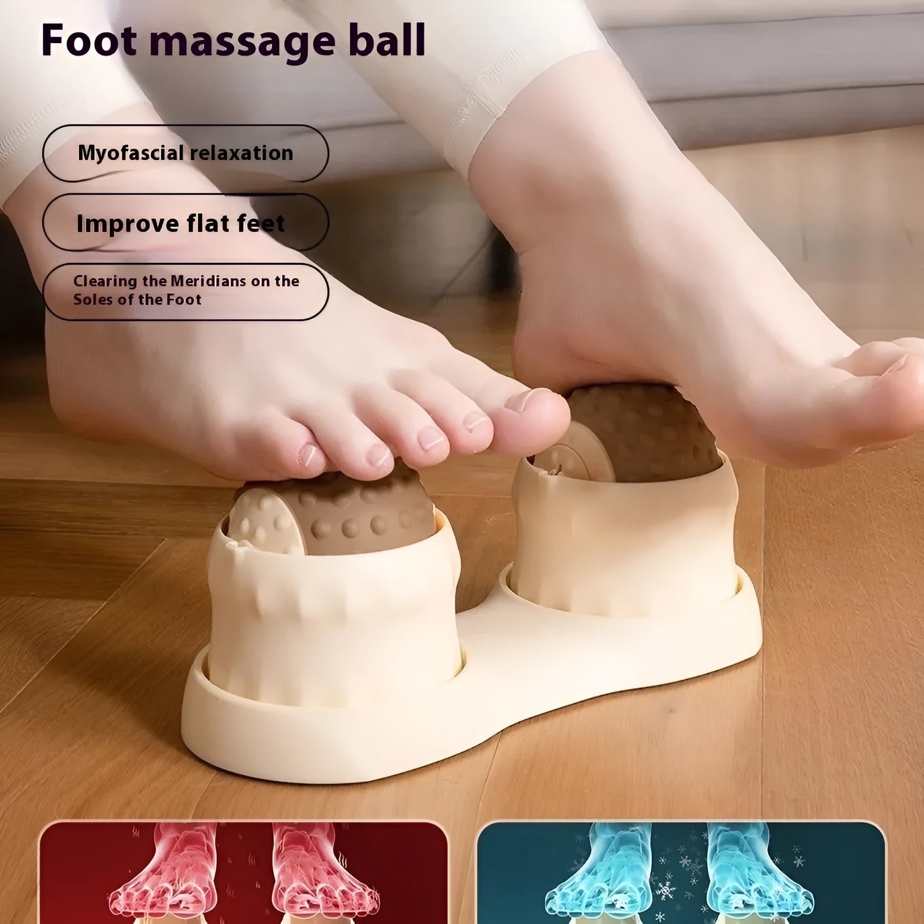 Caramel Mocha and green massage ball sets for cold hot compress and acupressure foot and back massage.