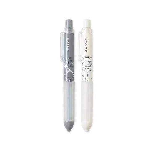 White and black 0.5mm automatic pencils with cloud grip design on plastic body