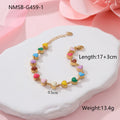 Women's titanium steel bracelet with love heart pendant in gold or steel electroplated finish