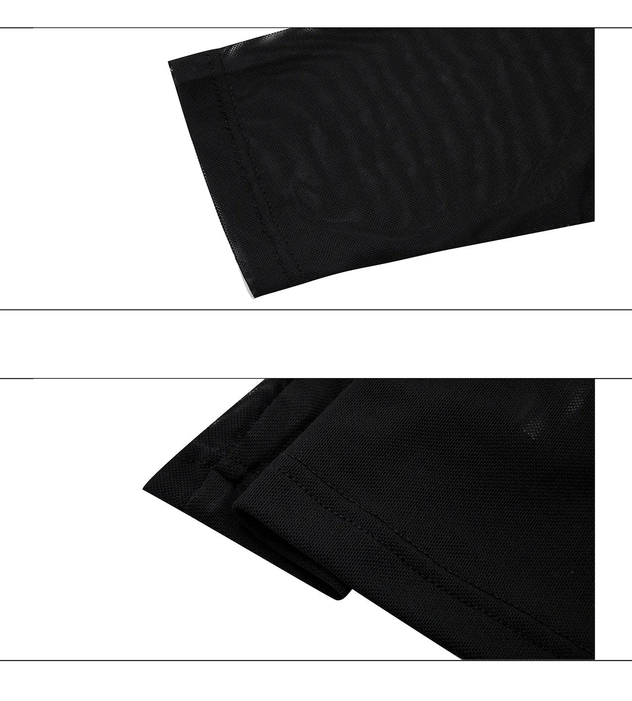 Women's slim black mesh bottoming shirt with long sleeves and cooling fabric