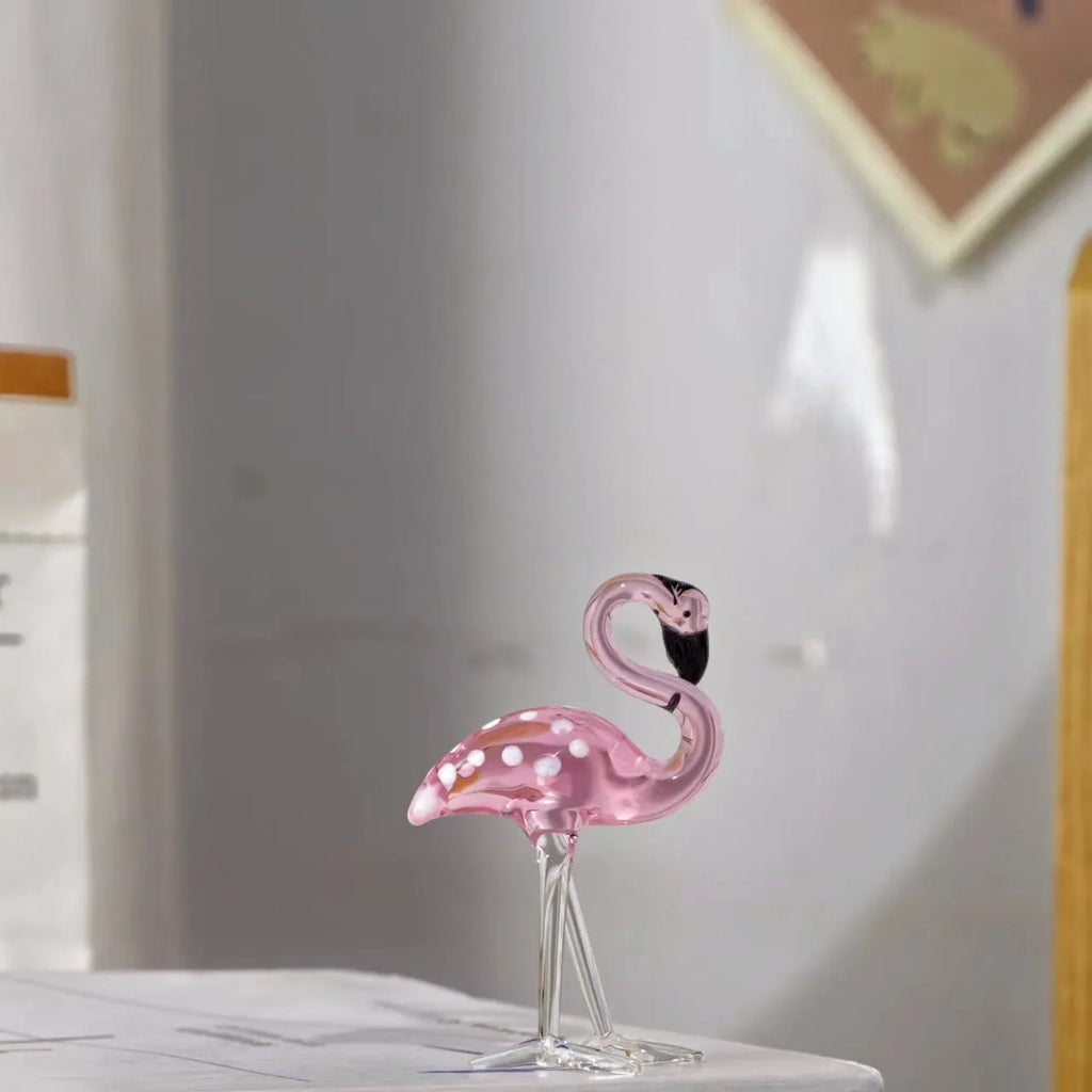 Pink crystal flamingo decorative ornament for table centrepiece display