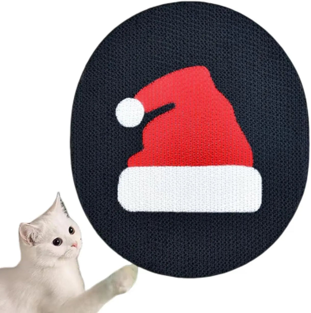 Wall mounted vertical cat scratching pad on a wall, showing one of four design options.