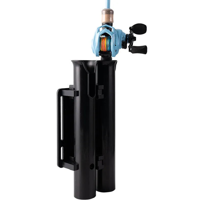 Motorcycle fishing rod rack clamp with carbon construction and double-layer plastic frame