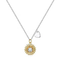925 silver sunflower necklace with adjustable chain and geometric daisy pendant