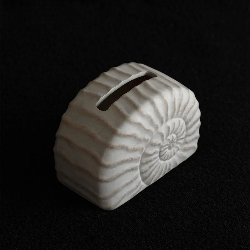 Conch ramble resin tissue box decoration in modern simplicity style