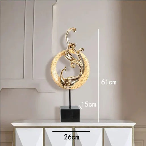 European style synthetic resin phoenix ornament in a choice of festive red, elegant silver, or rose gold colour.