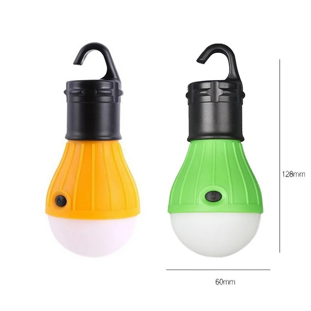 Portable 3 LED camping light with hanging hook in blue colour showing compact 11cm design