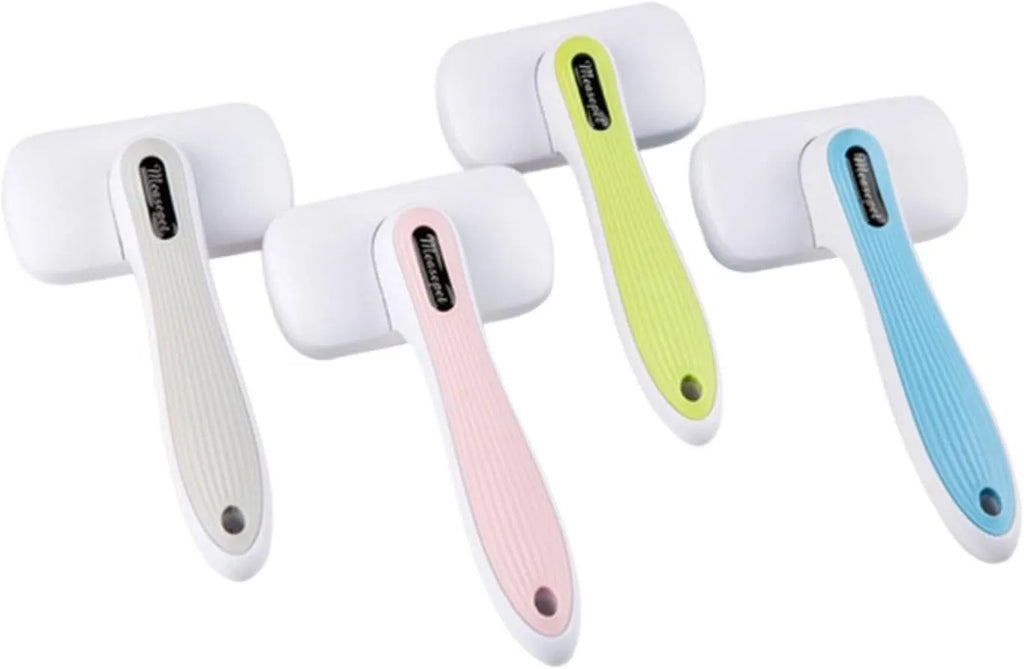 Automatic pet hair removal comb with needle brush system in blue colour option