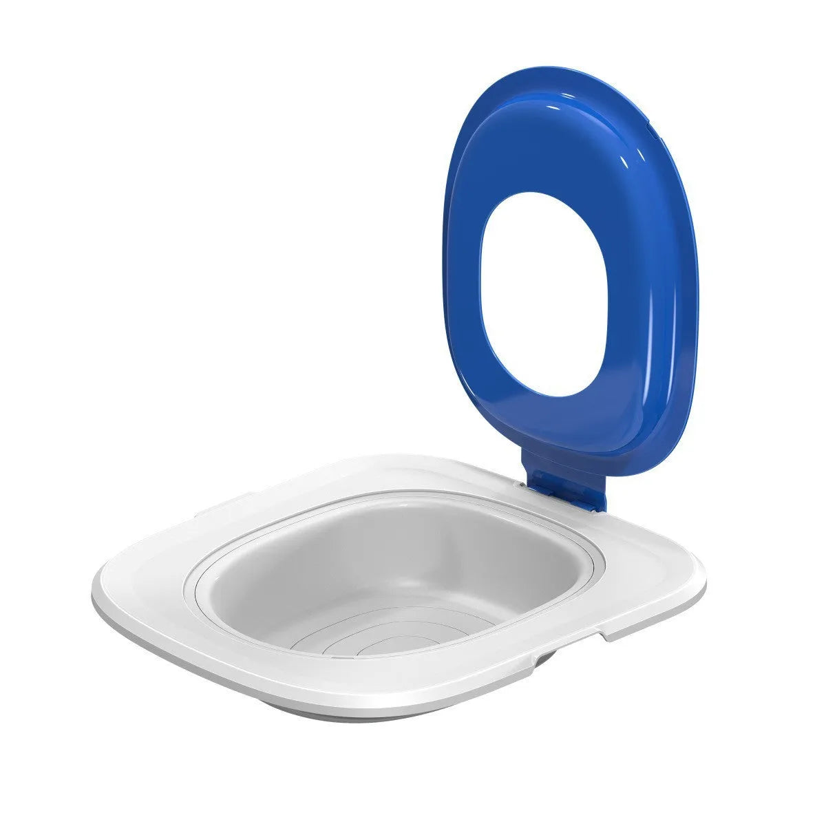 Fifth generation grey cat toilet trainer with new shape design and litter mat.