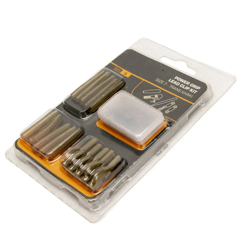 30-piece carp fishing accessory set with anti-winding pipes and threaded components