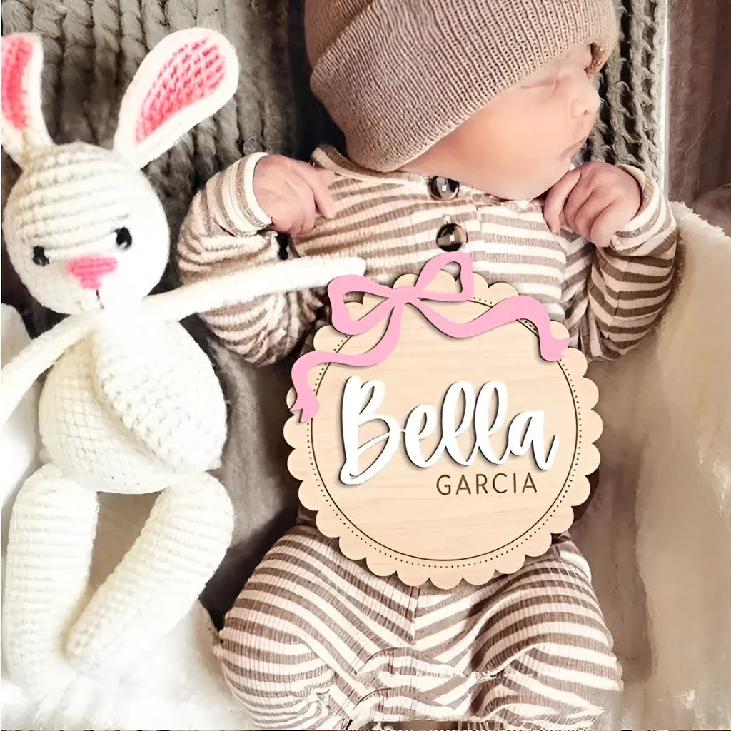 Custom wooden baby room decoration photo prop ornament with personalised name