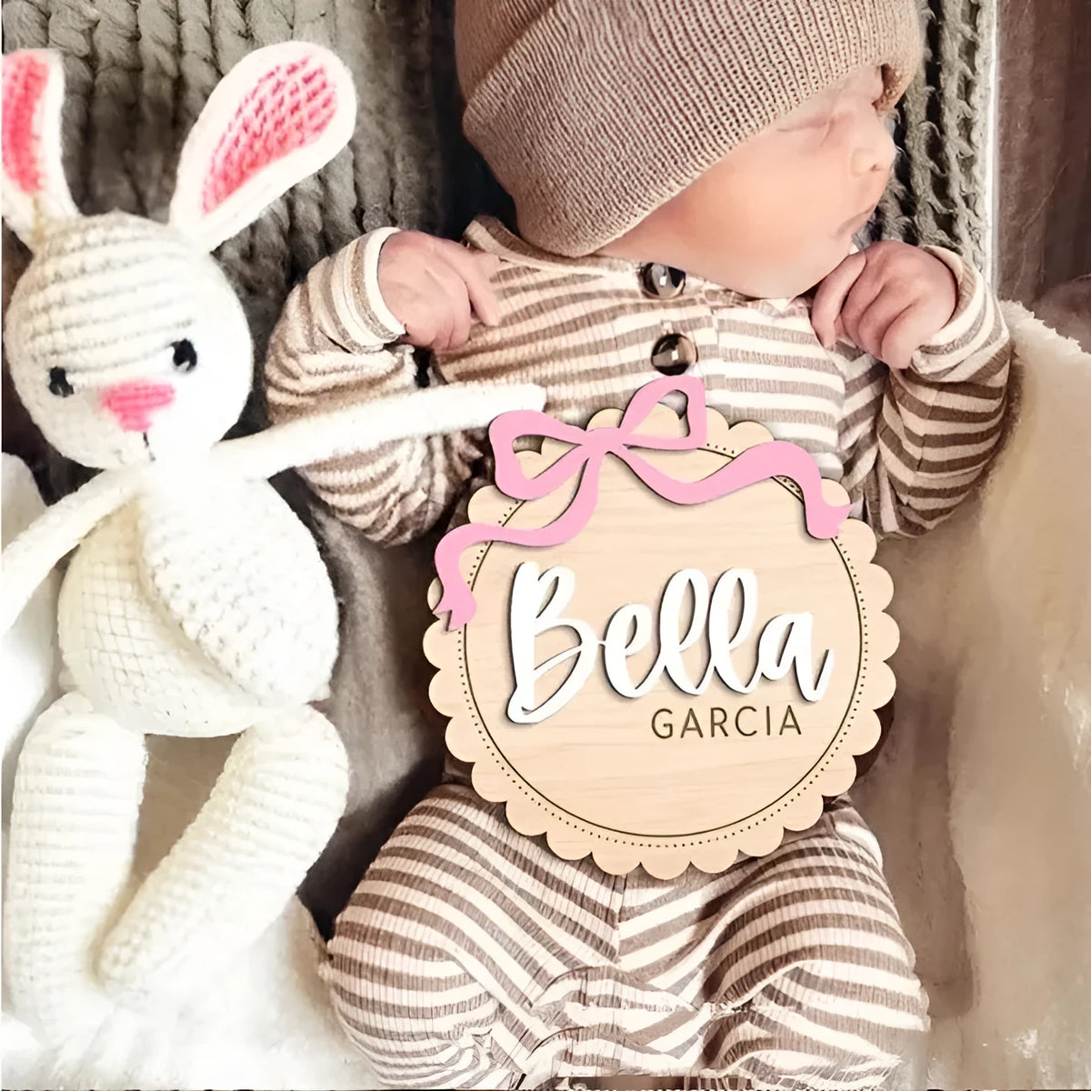 Custom wooden baby room decoration photo prop ornament with personalised name