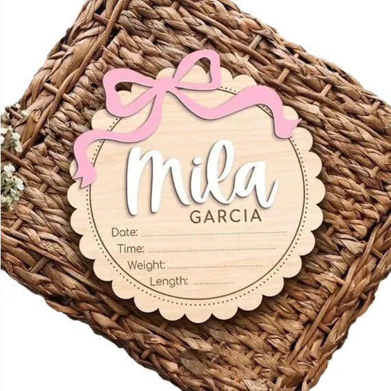 Custom wooden baby room decoration photo prop ornament with personalised name