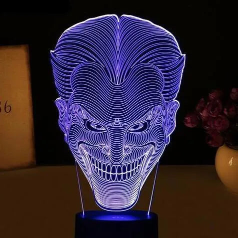USB-powered 3D LED lamp with seven colour options and touch control on acrylic base