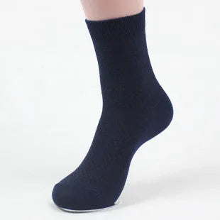 Men's bamboo fibre socks with a small square pattern in black, grey blue, iron grey, navy blue, and silver grey.