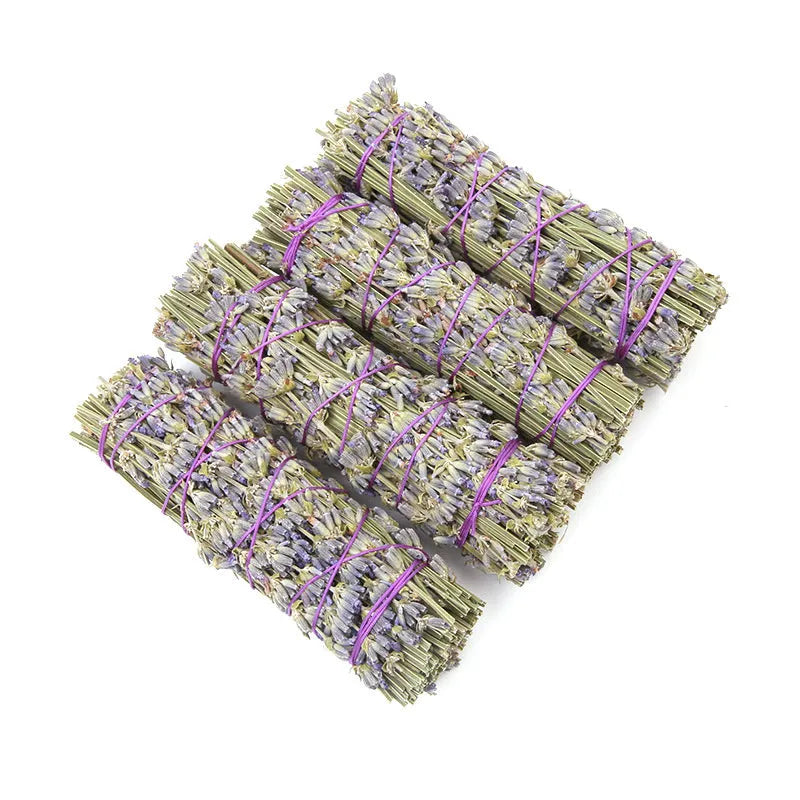 Natural dried flower aromatherapy stick with lavender scent measuring 4 inches