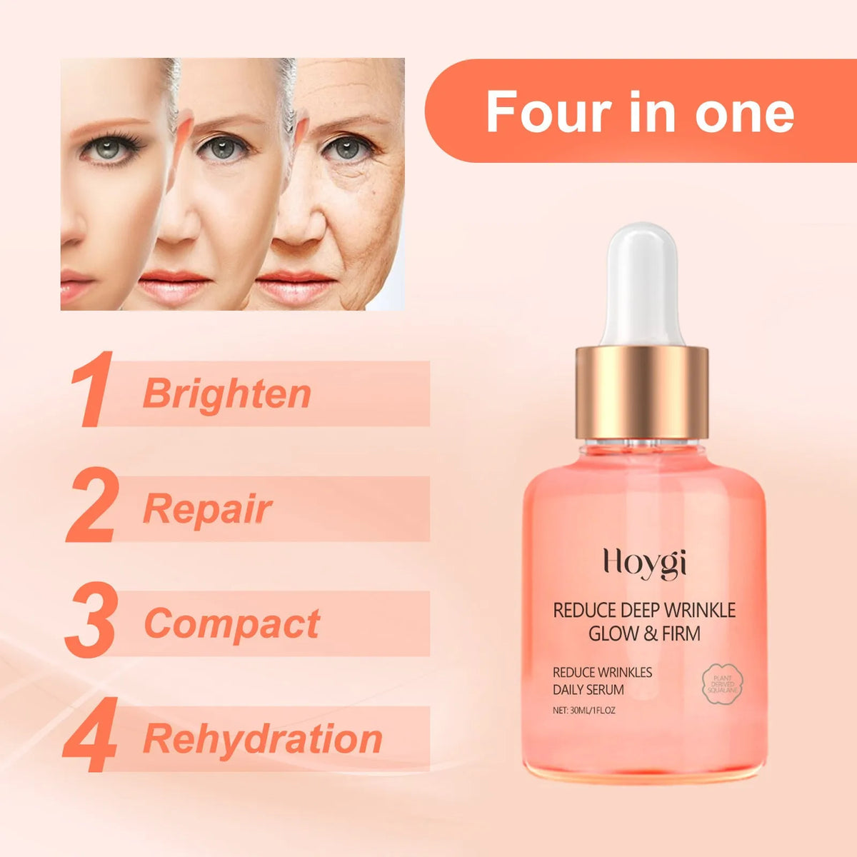 30ml rose essential oil bottle for skin brightening and wrinkle smoothing