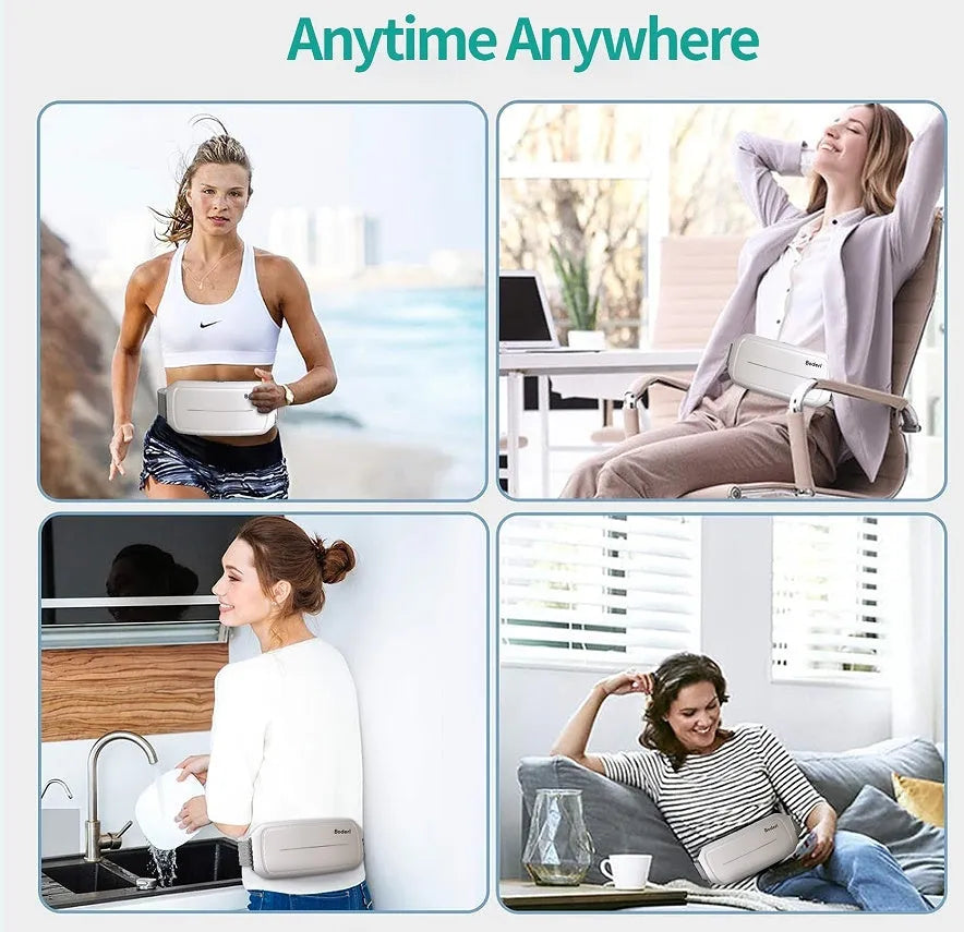 White plastic tummy machine exercise device with adjustable rope straps for abdominal workouts