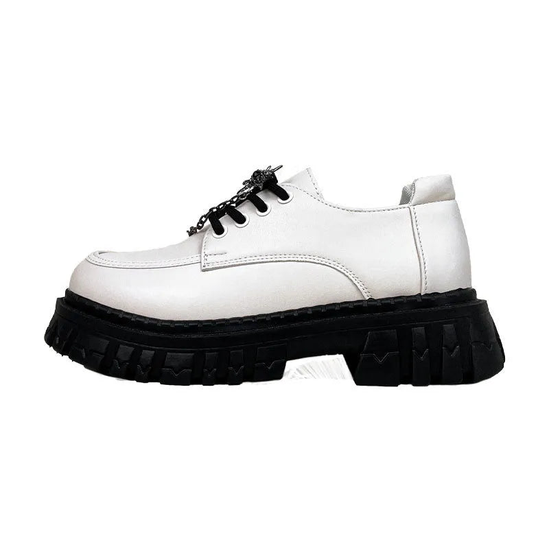 Women's preppy style loafers in Duke Asterism colour with metal cross shoulder strap and round toe