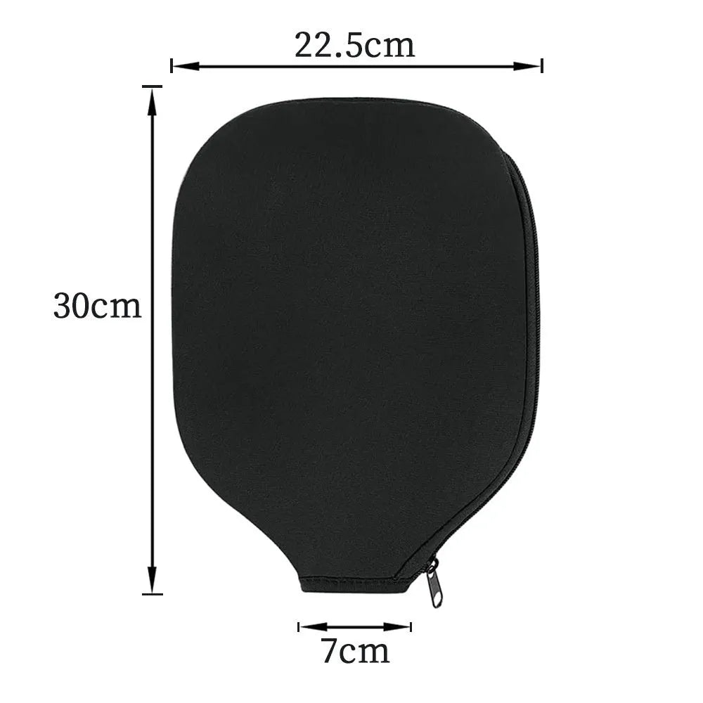 Black neoprene protective sleeve for a table tennis racket.