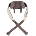 Creamy white rechargeable shoulder and neck massager with infrared physiotherapy function and USB charging cable