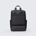 Black Oxford cloth computer backpack with 20-35L capacity and polyester lining