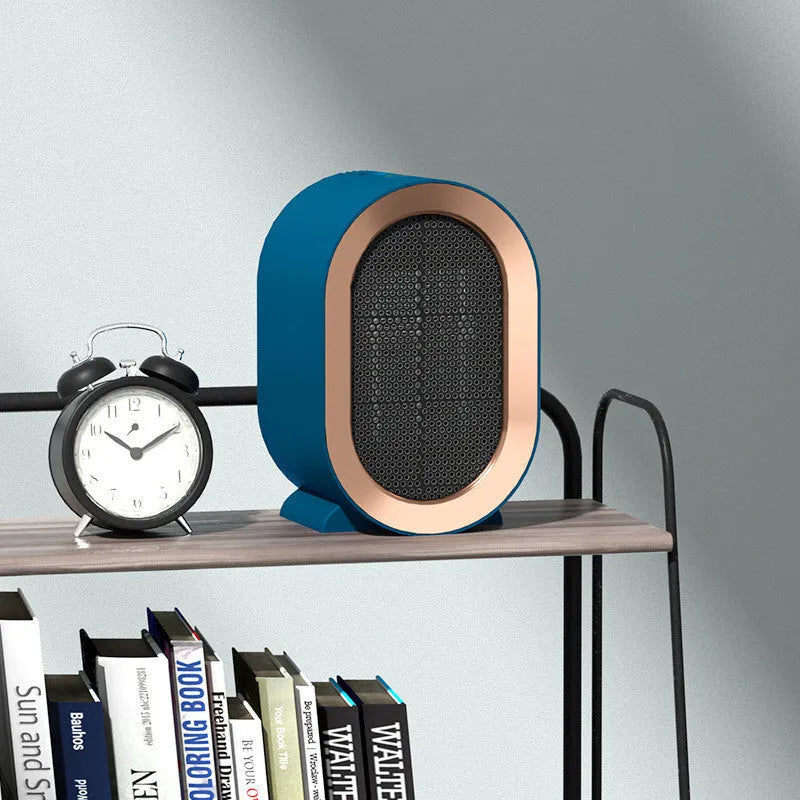 Portable desktop electric heater with PTC ceramic heating element in choice of colours