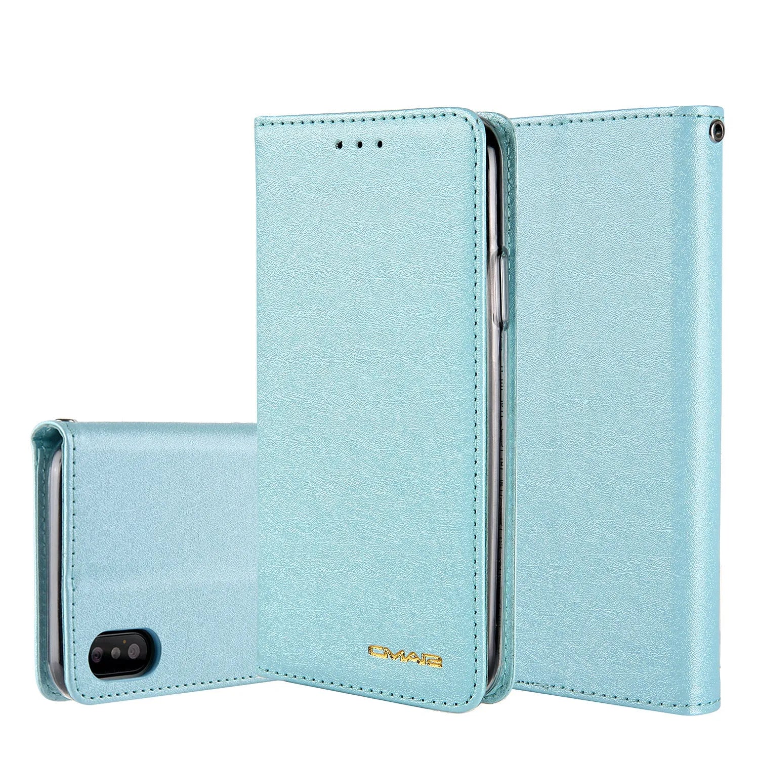 PU leather flip phone case for Apple iPhone with card storage pocket in multiple colour options