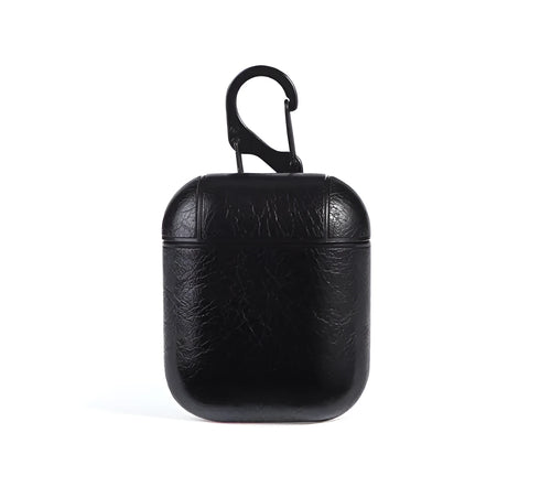 Genuine leather AirPods protective case in black, brown, light brown and red colour options