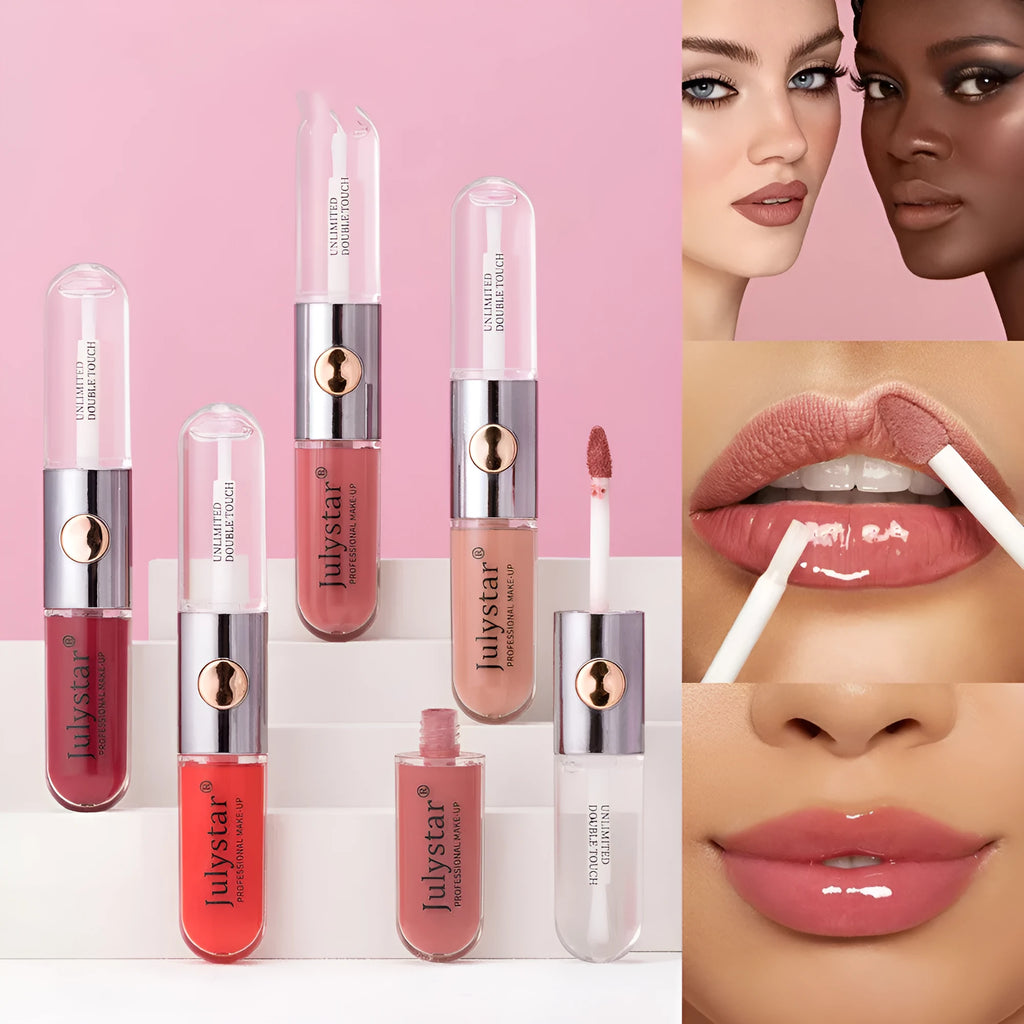 Women's moisturising lip gloss in 6ml size, shown in one of nine available colour shades.