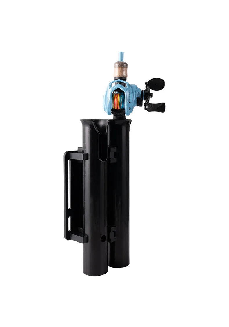 Motorcycle fishing rod rack clamp with carbon construction and double-layer plastic frame