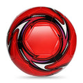 PVC machine-sewn training football showing colour options including Tornado Blue and All White, available in sizes No. 3, No. 4, and No. 5