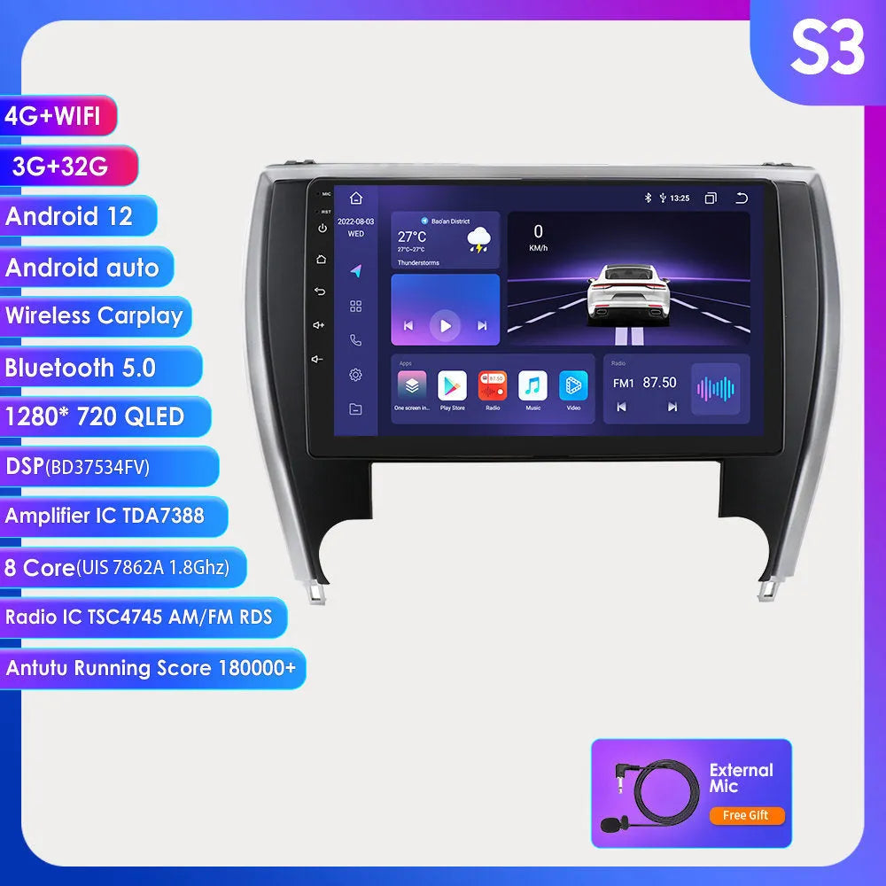 10-inch car navigation and MP5 system for Toyota Camry dashboard installation