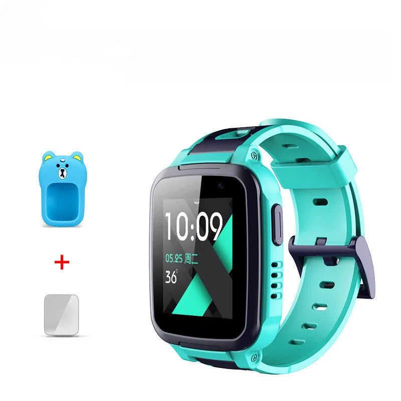 Blue 360 SE5 children's smartwatch with stainless steel wristband on a child's arm