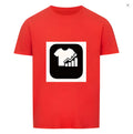 Red striped Japanese retro style T-shirt with short sleeves in silk linen fabric