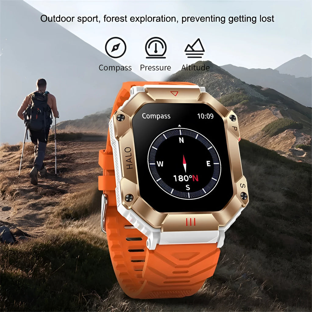 Android GPS fitness women's smart watch with black strap and waterproof display showing time and health metrics