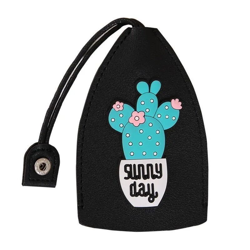 Colourful cartoon pull-out key case made from PU leather showing design options