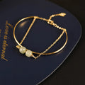 Women's jade lucky beads bracelet with gold inlay, showing single, double, and three bead version options.