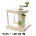 Beige vegetable slicer chopper with stainless steel blades for shredded potatoes and spiral vegetables