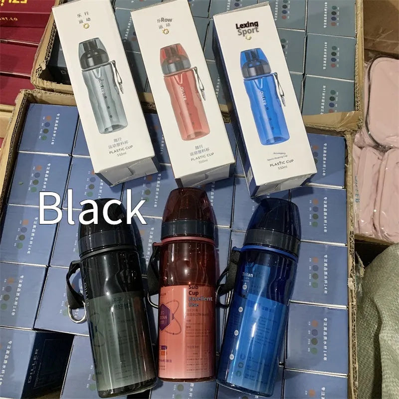 Chinese style outdoor portable water bottle with separate tea compartment in blue, red, black, or grey.