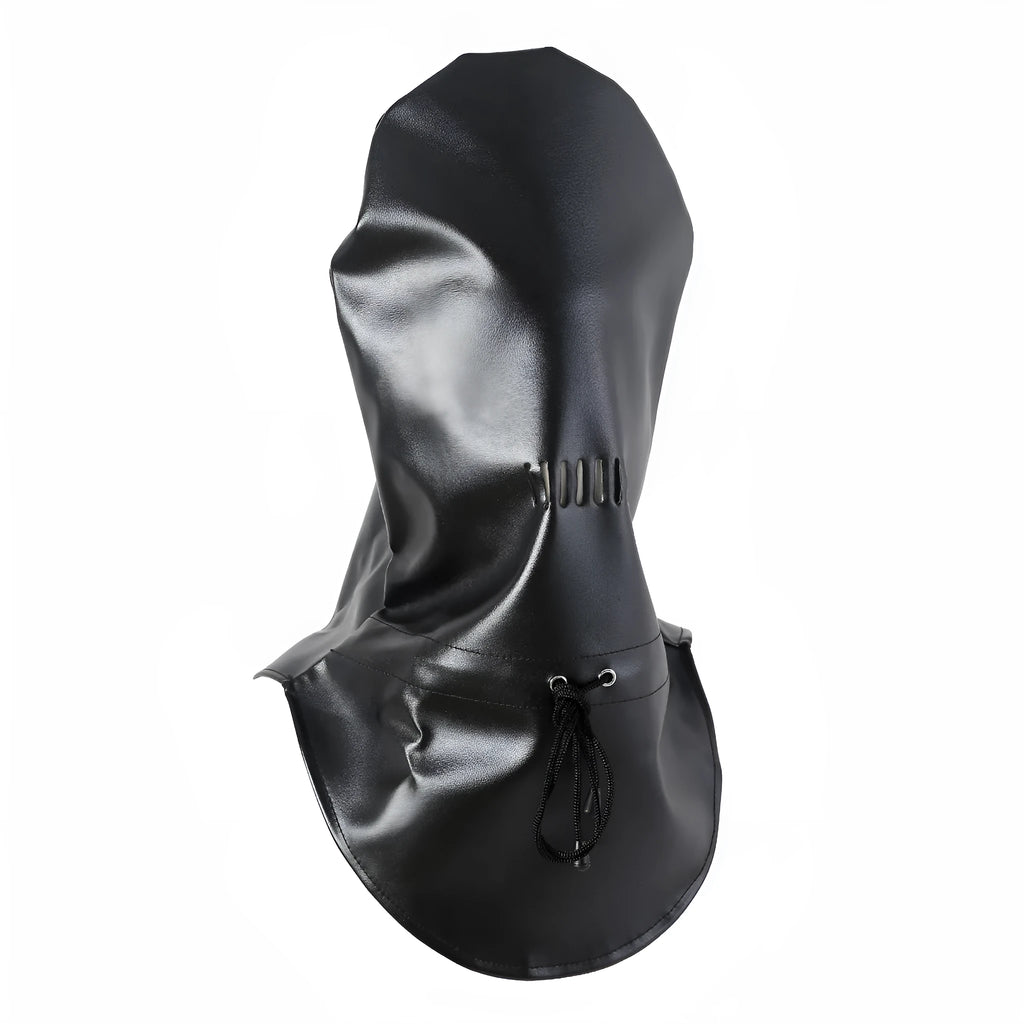Black PU leather breathable adult roleplay mask with adjustable straps for BDSM training props