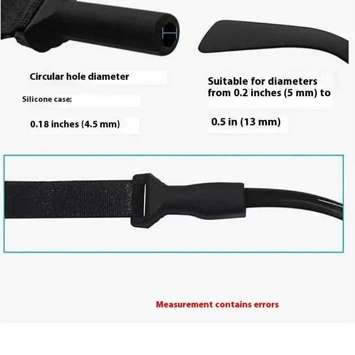 Black adjustable glasses cord with silicone earpiece ends for securing eyewear