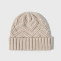 Wool knitted winter hat with dome crown and totem pattern in multiple colour options