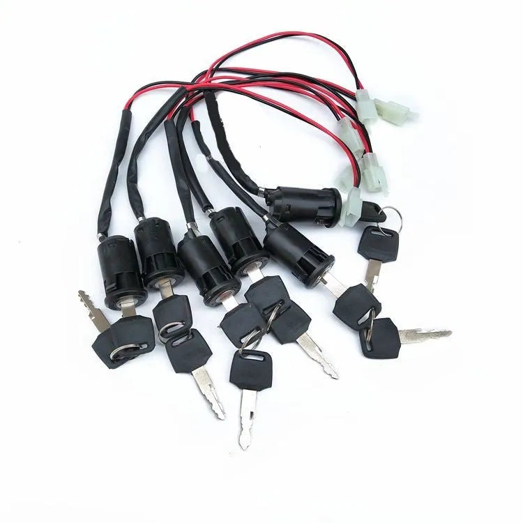 Waterproof electric door lock component for vehicle remote start and central locking systems