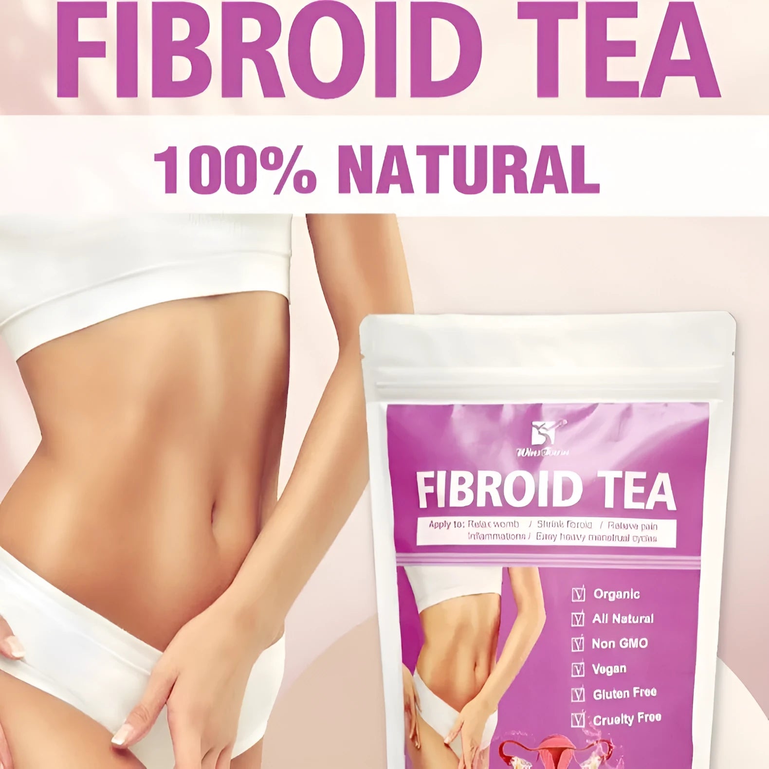 Winstown Fibroid Tea bag package showing herbal tea with cold extract method