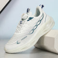 Pair of breathable casual running shoes with mesh upper and rubber sole in a solid colour.