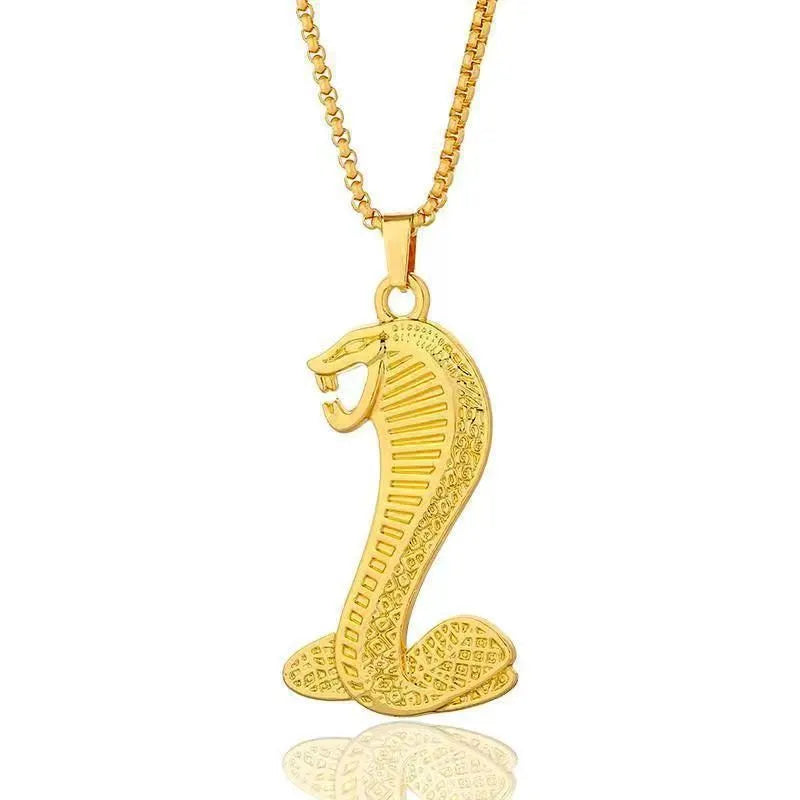 Gold geometric alloy women's necklace with inlaid zircon stones on a model.