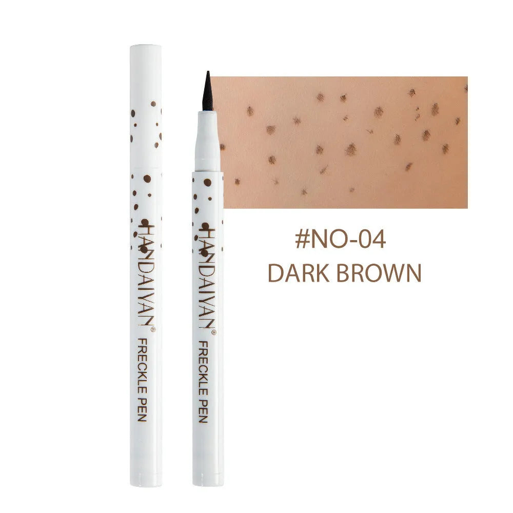 Dark brown waterproof freckle pen with precision tip for natural-looking face and body makeup.